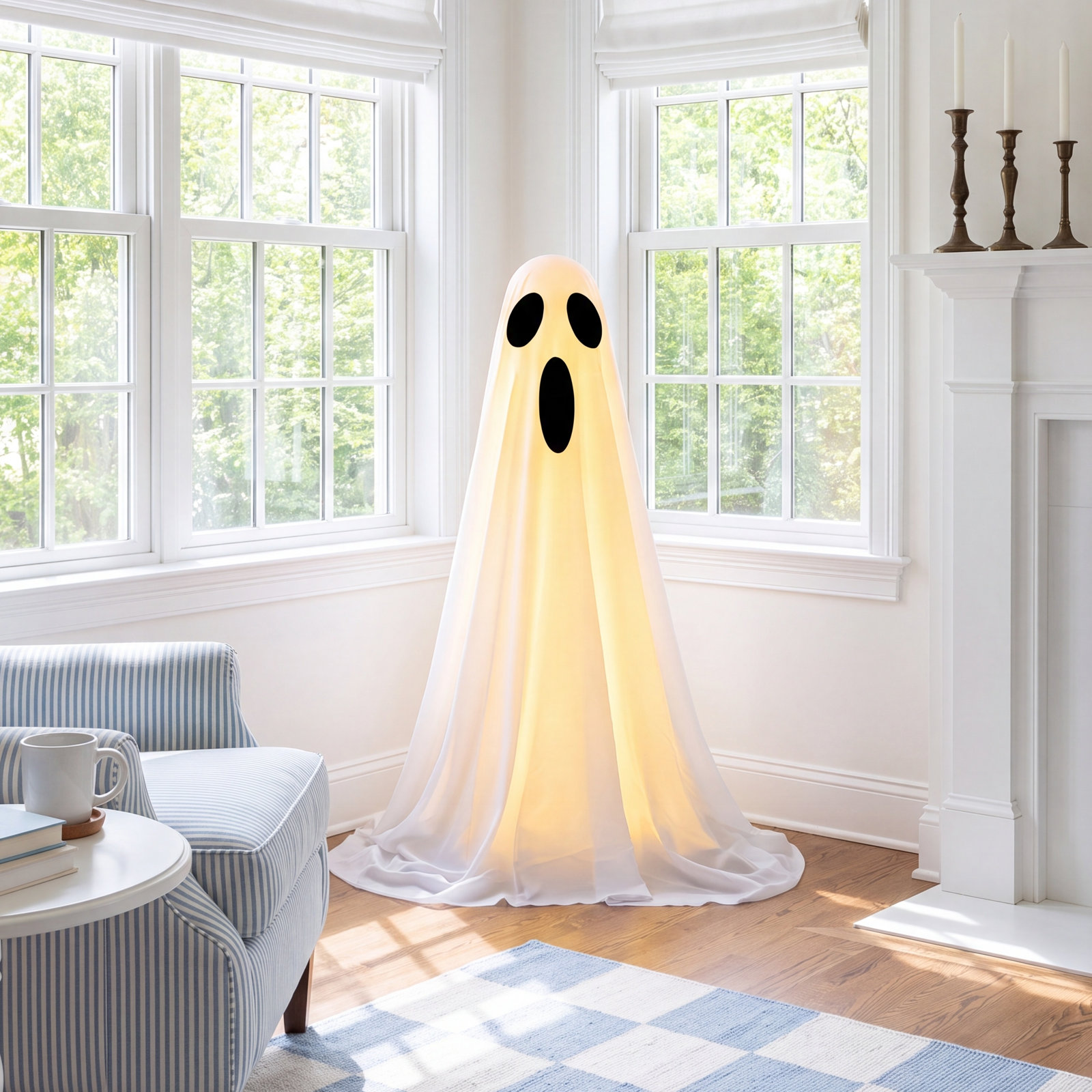 2-Piece Lighted Standing Ghost Set