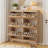 6 Flip Drawers Shoe Storage Cabinet, Shoe Rack with Adjustable Shelf, Narrow Freestanding Hidden Shoe Organizer with Striped Surface