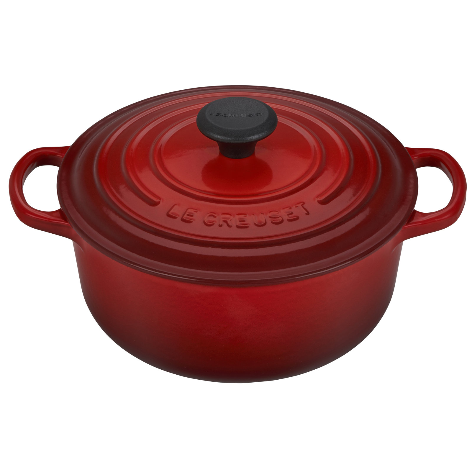 Le Creuset Enameled Cast Iron Dutch Oven, 6.75 quarts, Cerise/Black
