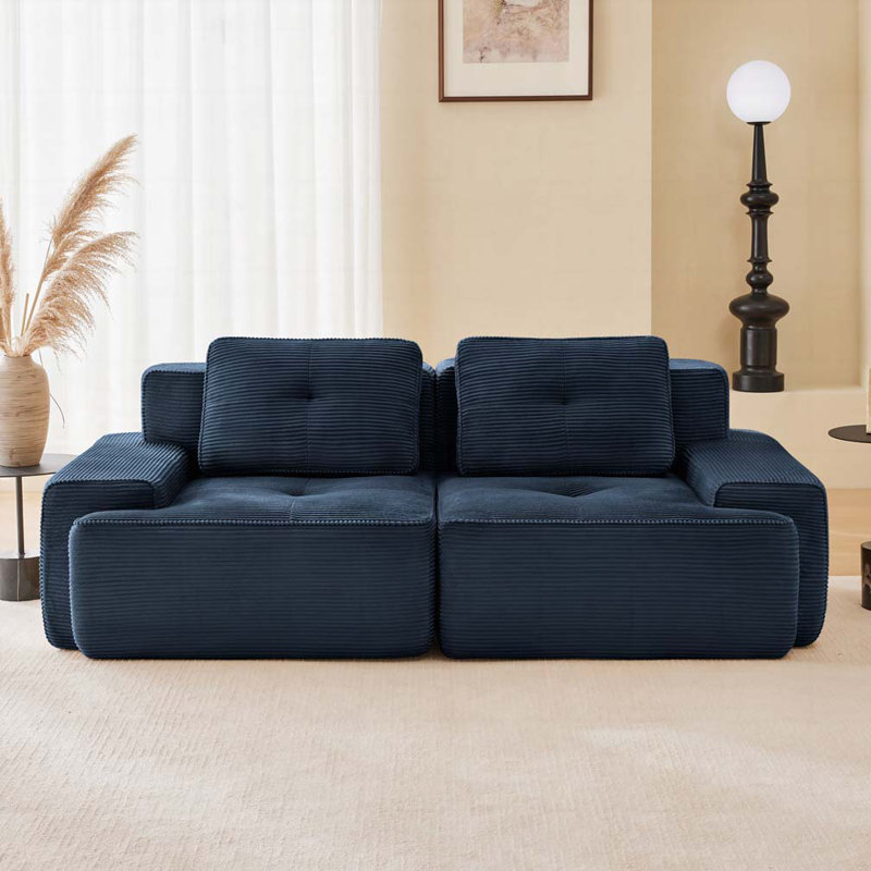 Canapé 82 po Modern, 2, H 32,7 po x l 81,9 po x P 40,9 po, Bleu