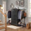 Commode multifonctionnelle à 5 tiroirs avec deux tringles suspendues et tablettes pour petits espaces, organisateur de chambre à coucher et de vestibule-125587592