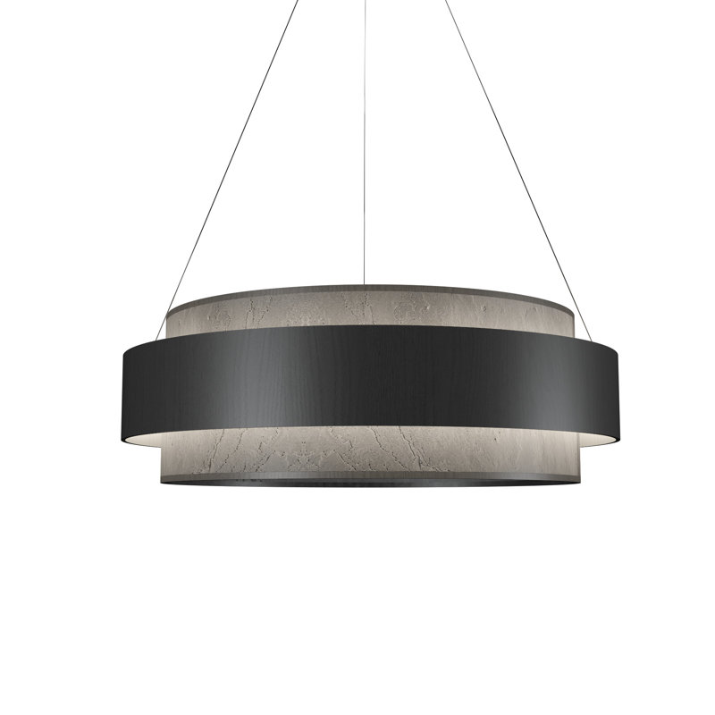 Luminaire suspendu Petra, 7.87" H x 39.37" W x 39.37" D, Organic Grey