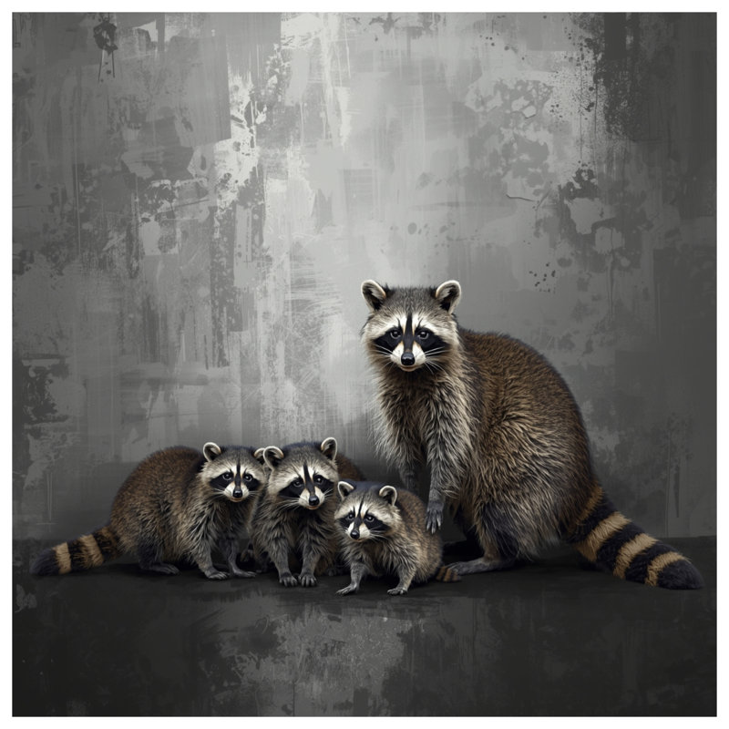 Édredon famille de ratons laveurs, Grand lit