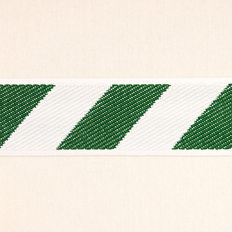 Schumacher x Mary McDonald Airmail I Indoor/Outdoor Tape, Green/Ivory