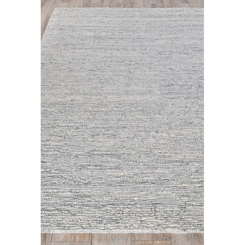 Borelli Wool Area Rug in Silver, Rectangle 2' x 3'