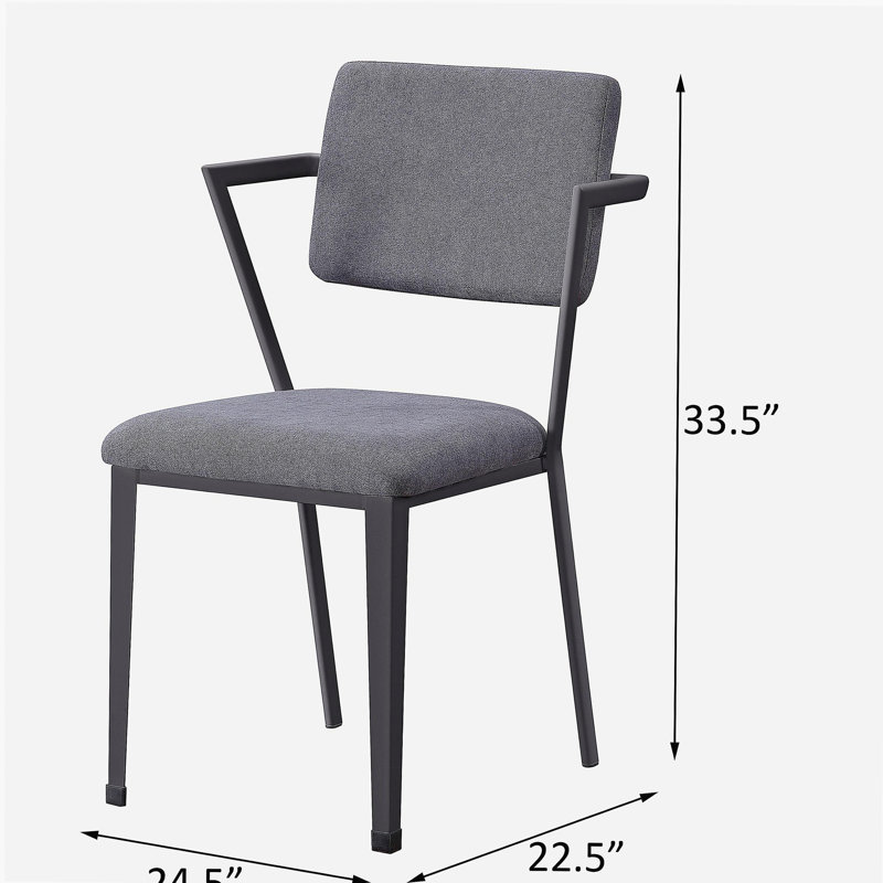 Chaise de bureau grise à dossier ouvert