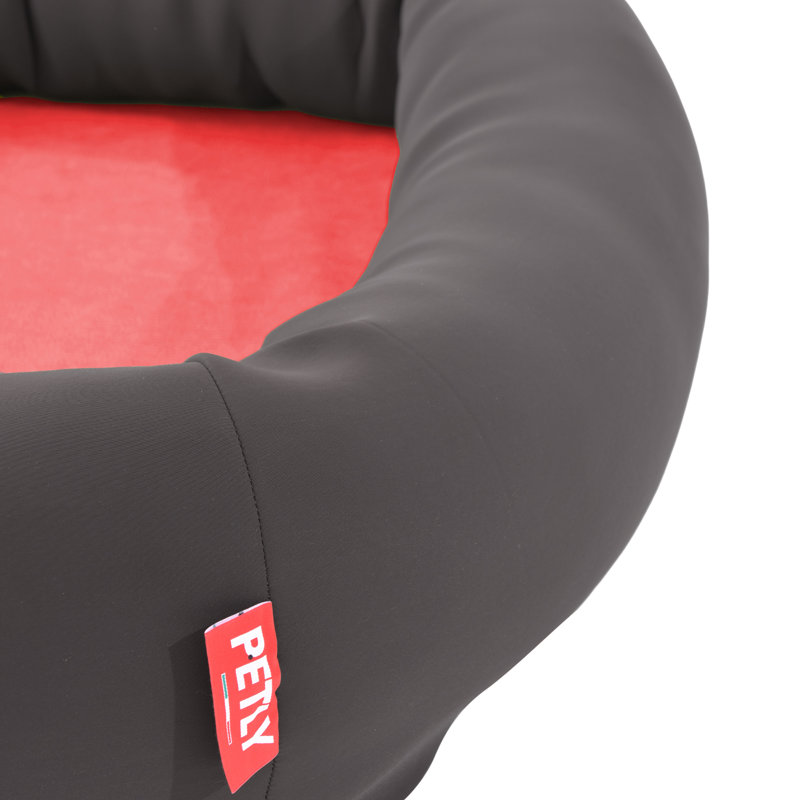 Orthopedic Microfibre Pet Bed, Red, Small (80cm W x 60cm D)
