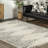 Carnahan Reserve Trellis Shag Area Rug for Living Room Bedroom Dining Room Nursery, Off White/Charcoal-1480696181