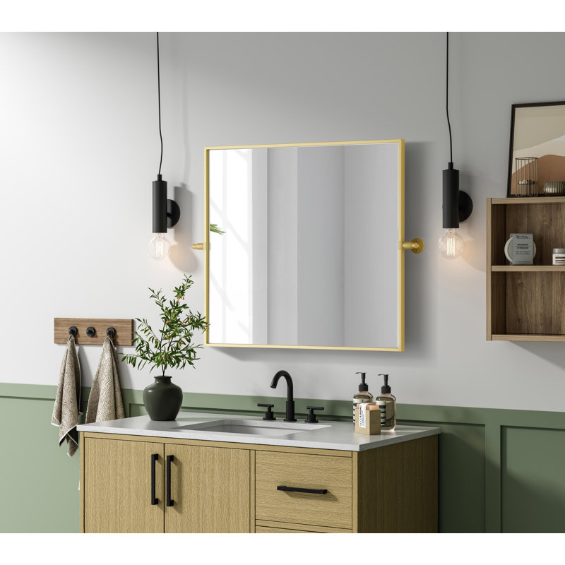 Amoura Pivot Mirror, Brass, 30" x 27"