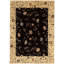 Hand-Knotted High-Quality Black and Beige Area Rug