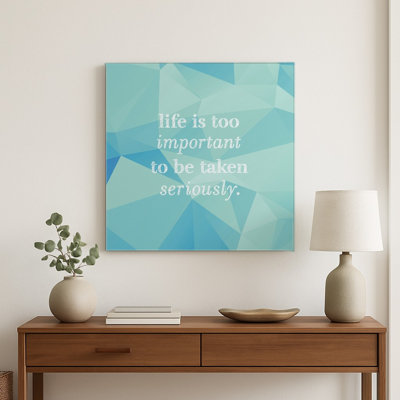 La vie est trop importante pour être prise au sérieux — Tableau noir vieilli — Décoration murale carrée en métal