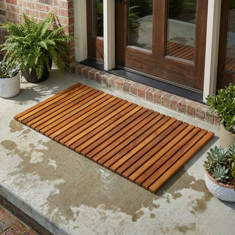 Isidore Teak Non-Slip Bath Rug