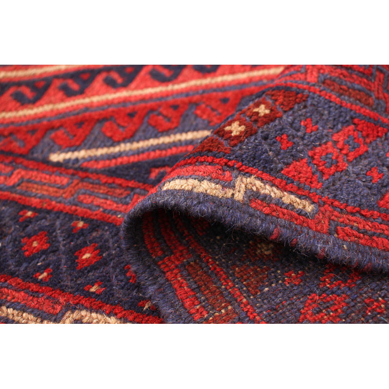 Tapis de zone one-of-kind-noué la 2010 rouge tadjik 4 pi 10 po x 6 pi, en laine 4 po Westbrooke