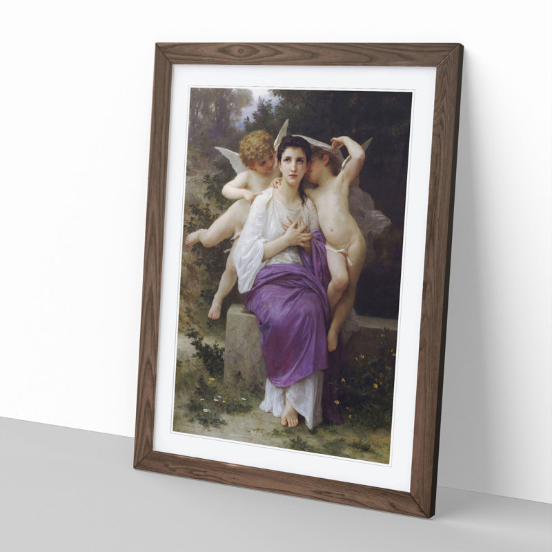 Angel by William Adolphe Bouguereau - Picture Frame Graphic Art, Walnut Framed, 36cm H x 27cm W x 2cm D