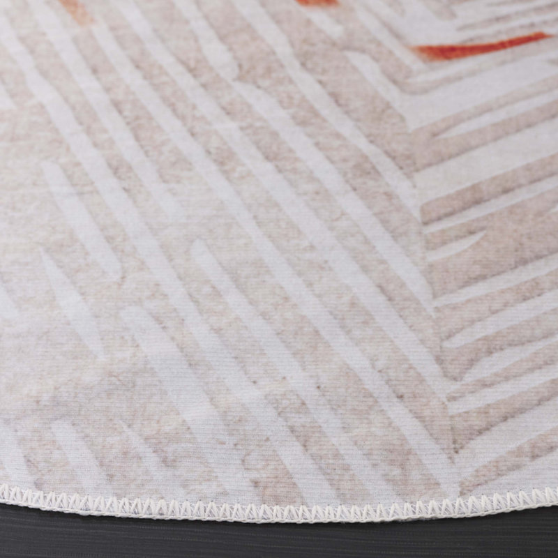 Joal Performance Machine Washable Abstract Rug, Round 6'