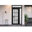 Façade extérieure pré-montée Fibre de verre verre givré / Manux 8312 noir mat / Fenêtre extérieure / latérale et supérieure Portes d'entrée commerciale et résidentielle Garage de garage-W30 + 16 po x H80 + 14 po -Intérieur gauche-98195708-98195703-98195707