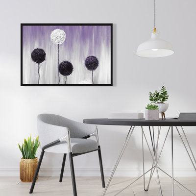 "Fleurs d'allium mauves et blanches" sur toile