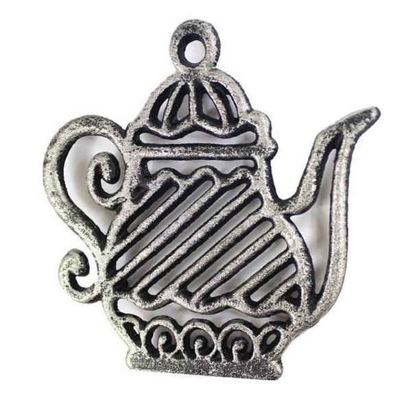 Théière en fonte, Argent rustique