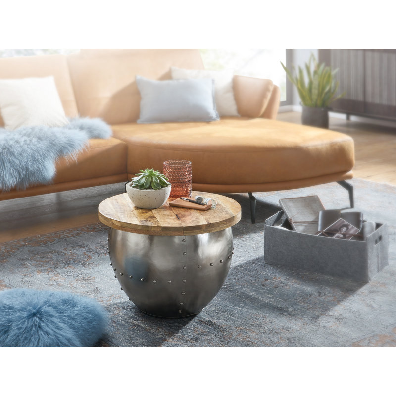 Pieper Solid Coffee Table with Storage, Silver