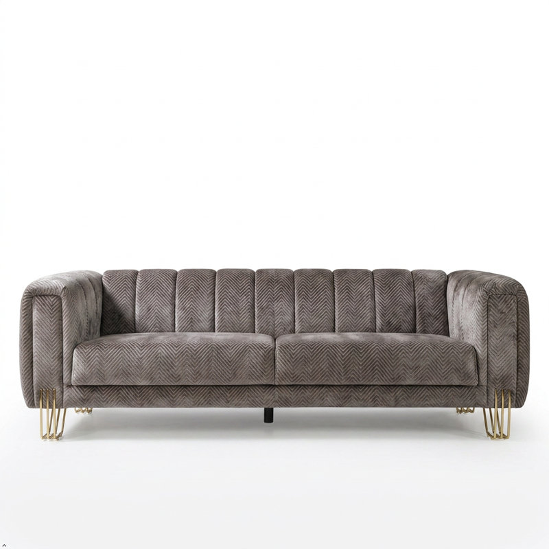 Canapé en velours de luxe Alcantara, Gris