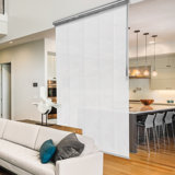 Embroidered Chiffon 5-Panel Single Rail Panel Track Extendable 40"-70"W x 91.4"H, Panel width 15.75"