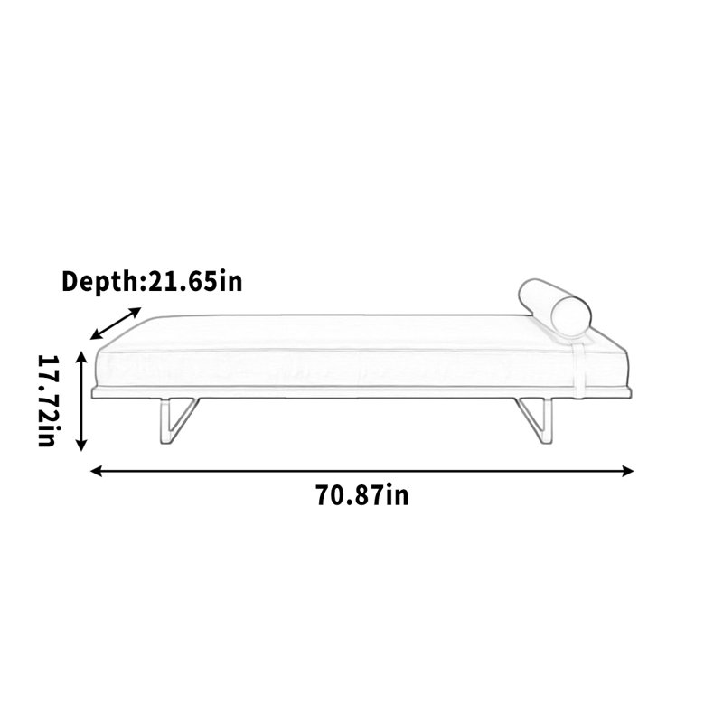 Mullings, H 17,72 po x l 70,87 po x P 21,65 po