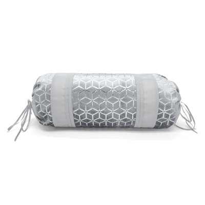 Cherico Luxury Metallic Geometric Foil Pattern Filled Neck Roll Cushion