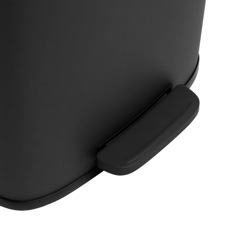 Qualiazero 13.2 Gallon and 3.2 Gallon Stainless Steel Rectangular Step On Trash Can Set, Matte Black