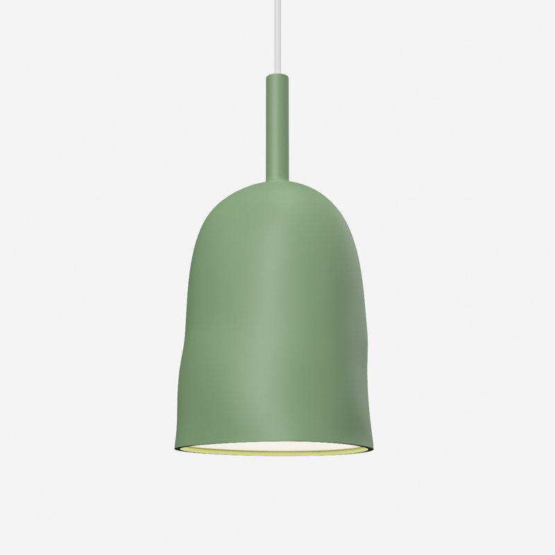 Vessel Pendant Light, Sage, 21" H x 14.5" W x 9" D, White