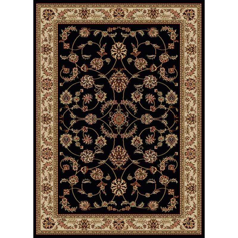 Tapis noir / rouge / taupe Weisgerber, 3 pi 3 po x 4 pi 11 po