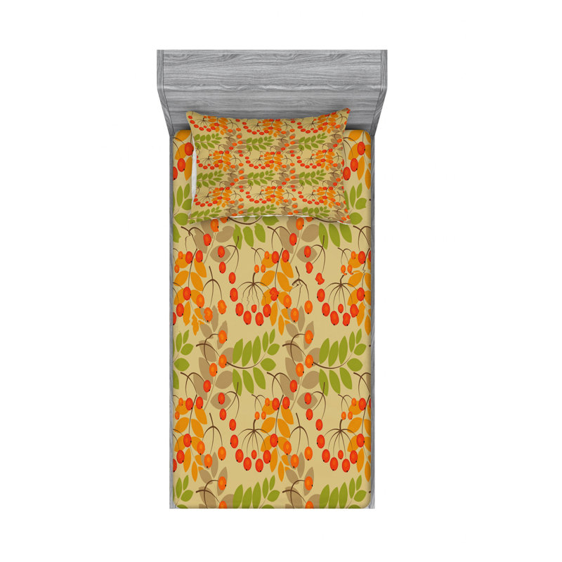 Microfiber Floral Sheet Set, Twin XL Sheet Set with Fitted Sheet