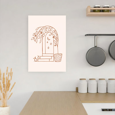 Moonlit Garden Arch Abstract Dreamy Minimalist Fruit Nature Wall Art Print 1 Piece Wrapped Canvas Wall Art