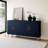 Modern Navy Blue 4-Door Lacquered Wooden Sideboard Buffet Cabinet with Adjustable Shelves - Stylish Storage Solution for Living Room, Dining Room & Office-721300211
