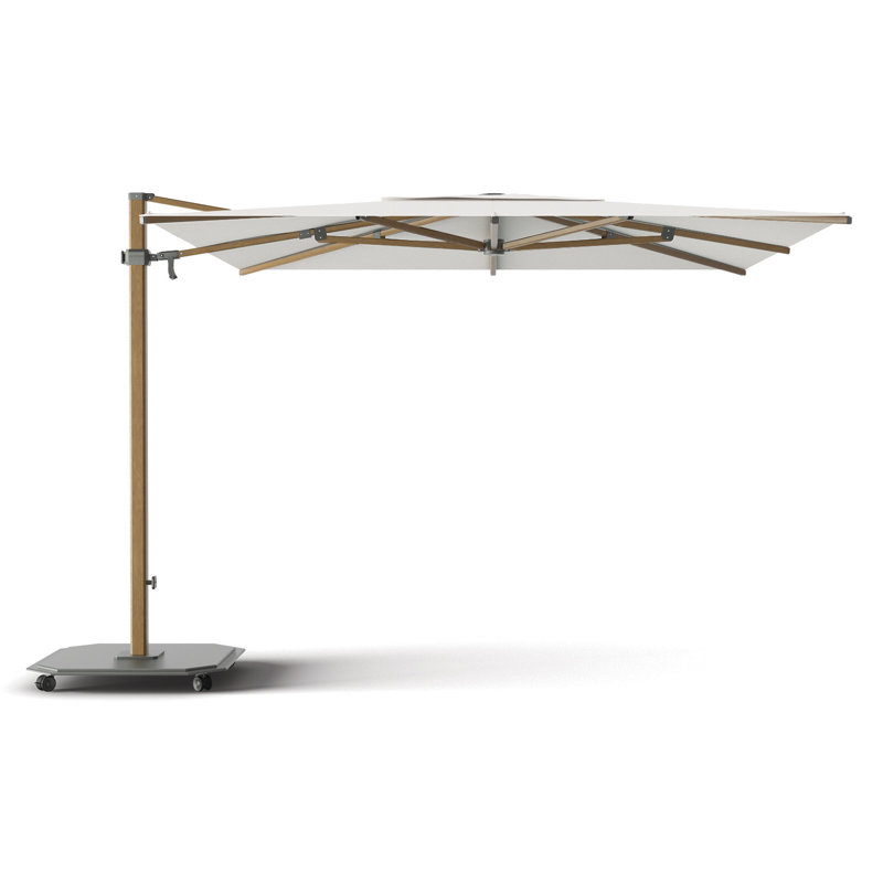 216'' W Sunbrella® Cantilever Umbrella, Alu Teak, Natté White