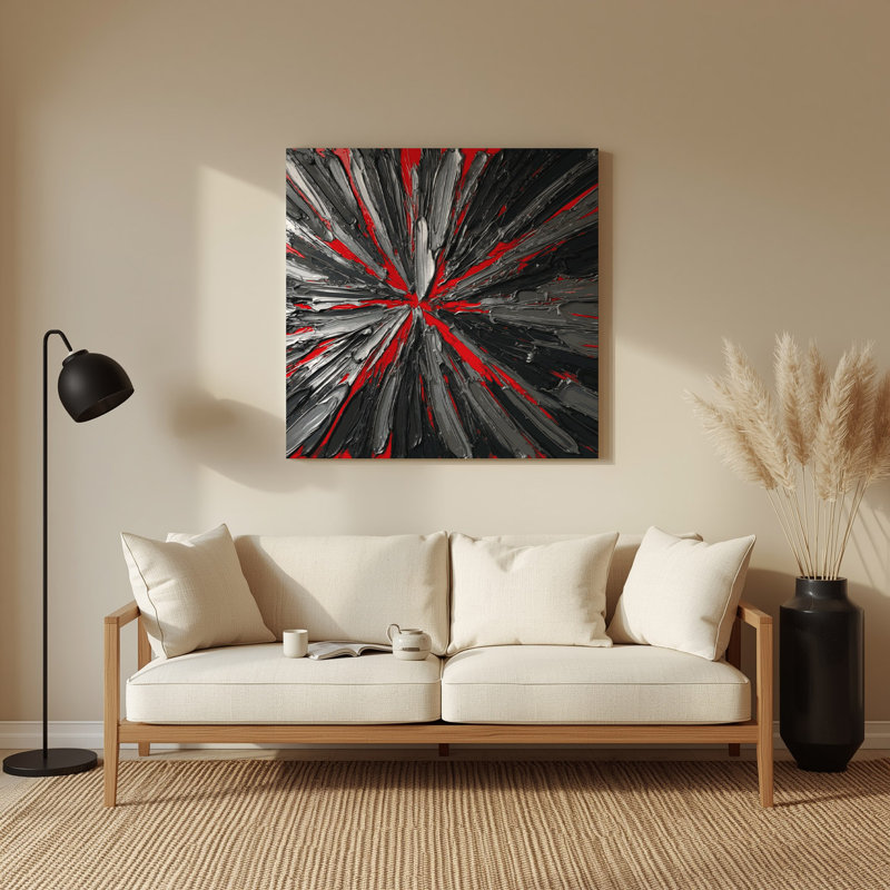«Neo Expressionism 70», art mural en métal noir, H 144 po x l 144 po x P 0,05 po
