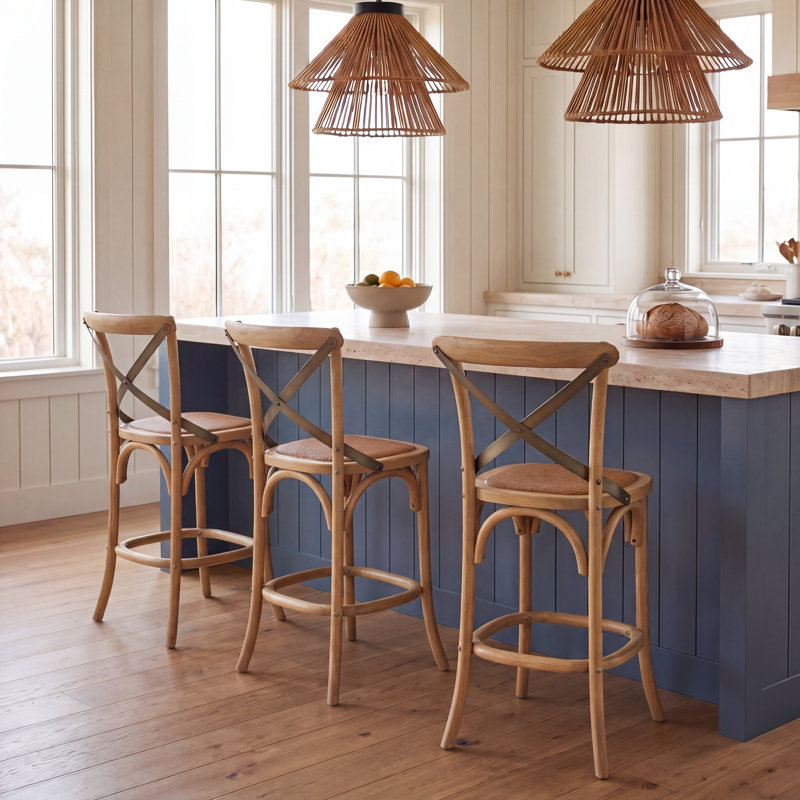 Tabouret Franklin, Chêne, Gris, Tabouret de bar (siège d'une hauteur de 30 po)