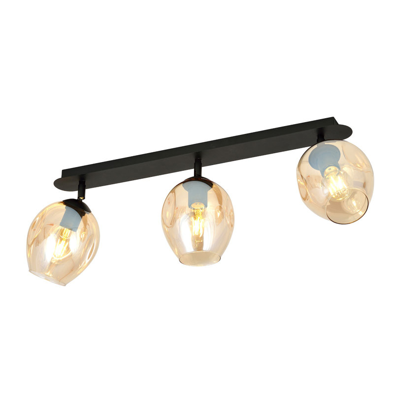 Golliday Glass Semi Flush Mount, Amber