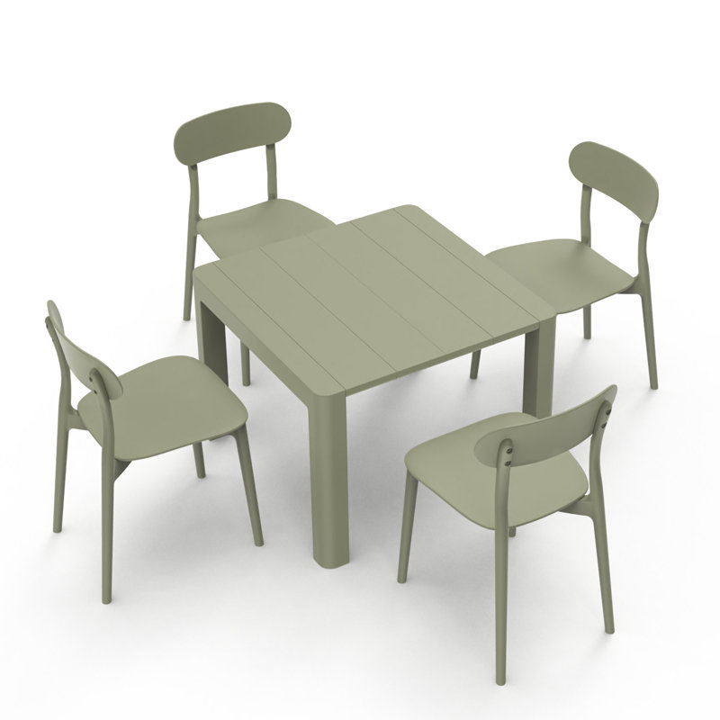 Ensemble de 2 chaises empilables en plastique recyclé Patioflare Plus, Vert