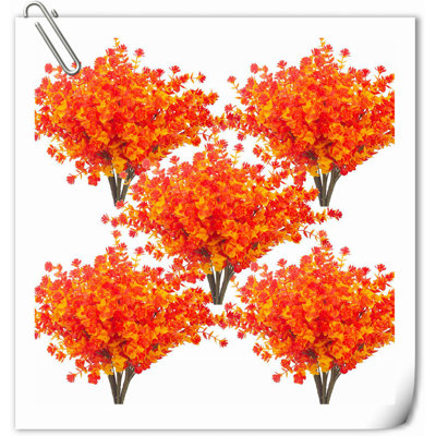 10 paquets de fleurs d'automne artificielles, fausses plantes d'automne résistantes aux rayons UV pour la cuisine à domicile, fête de Noël, décoration d'automne (jaune doré)