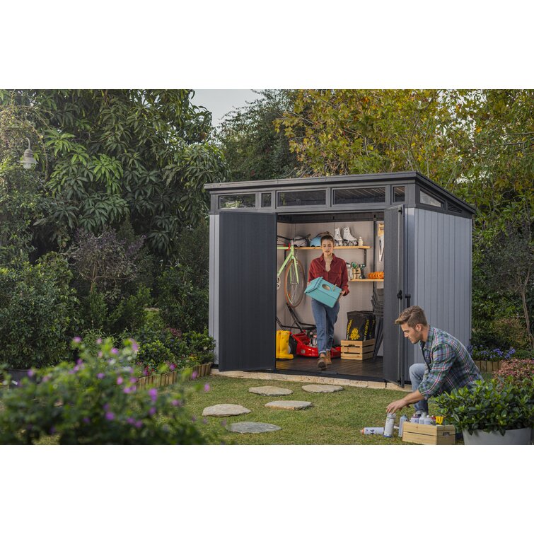 Keter Artisan 9x7 ft. Modern Resin Outdoor Storage Shed With Floor