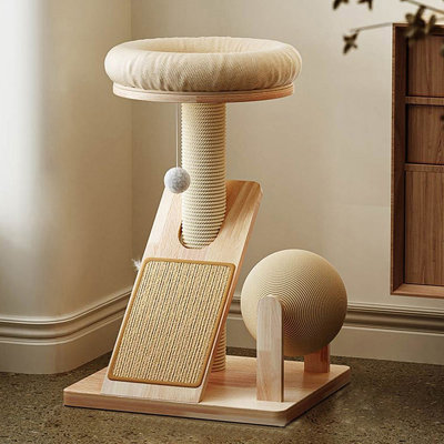 Solid Wood Multi-Functional Cat Tree