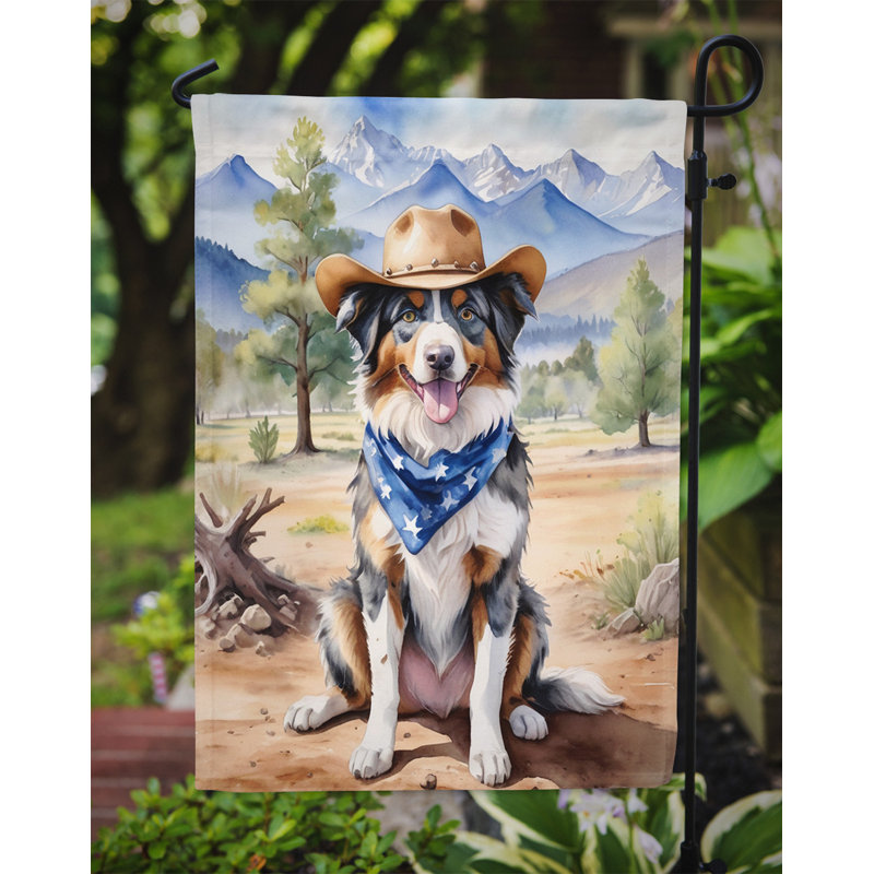 Drapeau Cowboy Welcome Garden, Berger australien bleu