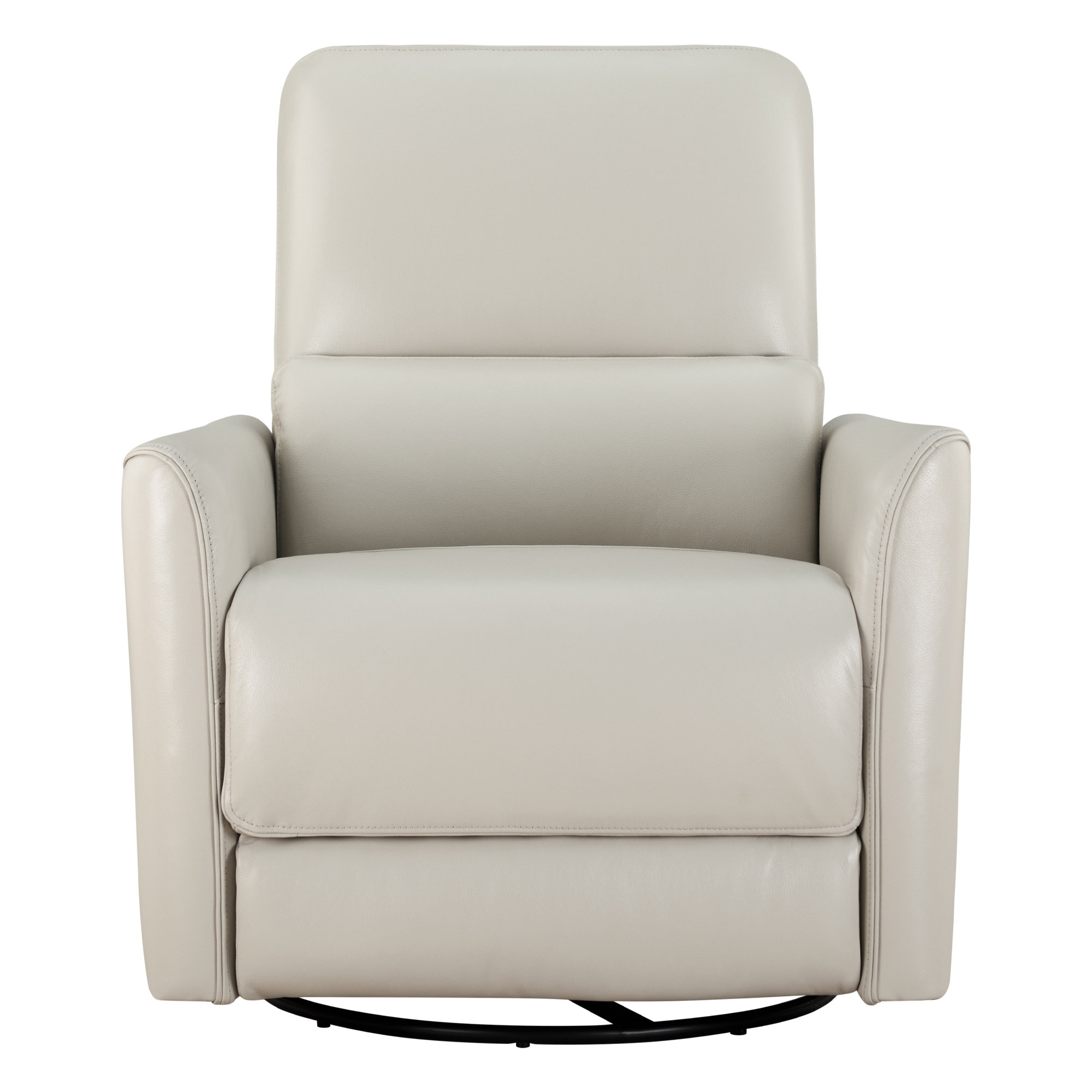 Nikolas Santo Genuine Leather Swivel Power Recliner, Denali Ivory