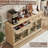 Farmhouse Sideboard Buffet Cabinet With Storage,59" Large Credenza With 4 Glass Doors & 2 Drawers,Adjustable Shelves Console Table,Wood Kitchen Coffee Bar For Dining Room,Living Room-1474769645-1474922012