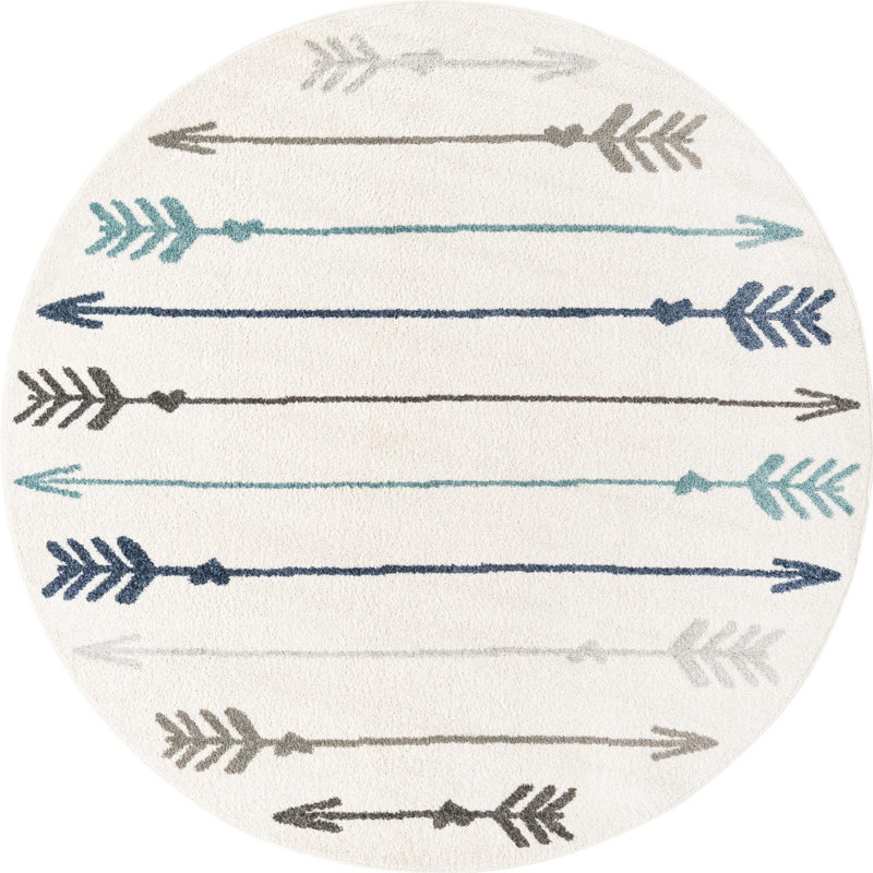 Dryer Geometric Indoor Rug, Round 7'10"