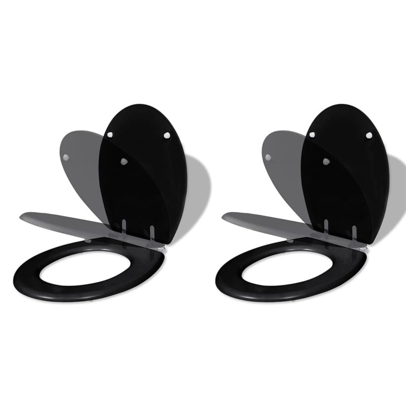 Eliel Soft Close Round Standard Toilet Seat, Black