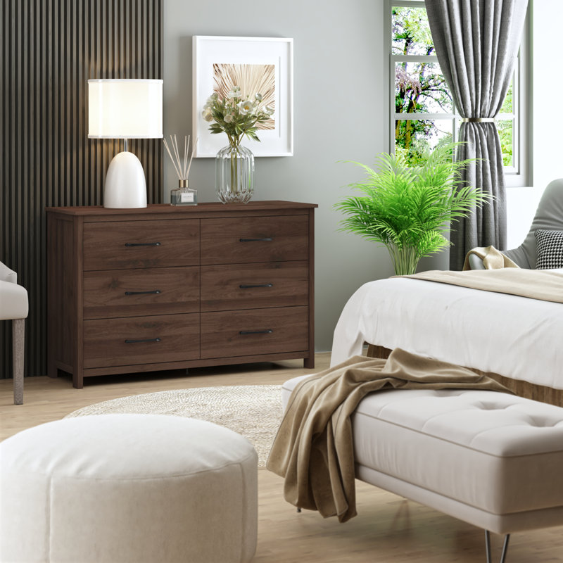 Commode 6 tiroirs Allysyn, Noyer royal