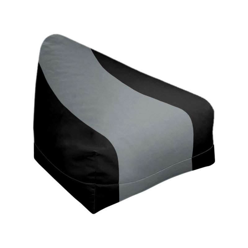 Bean Bag Cover, 42" H x 38" W x 2" D, Black/Silver