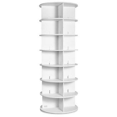 Étagère à chaussures rotative 7 niveaux, présentoir à chaussures pivotant à 360 °, carrousel rond de rangement pour étagères à chaussures, organisateur d'étagère à chaussures Lazy Susan, idéal pour la chambre à coucher, le salon, l'entrée, blanc