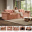 Canapé modulaire 3 pièces pour salon, chenille fleur de glace, orange-5546839-5044310-5044313